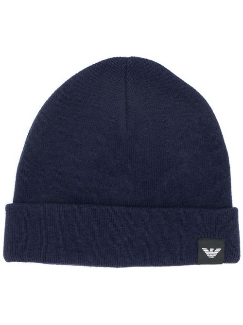 Cappello uomo modello cuffietta con applicazione logo frontale EMPORIO ARMANI | 6270430A54300035
